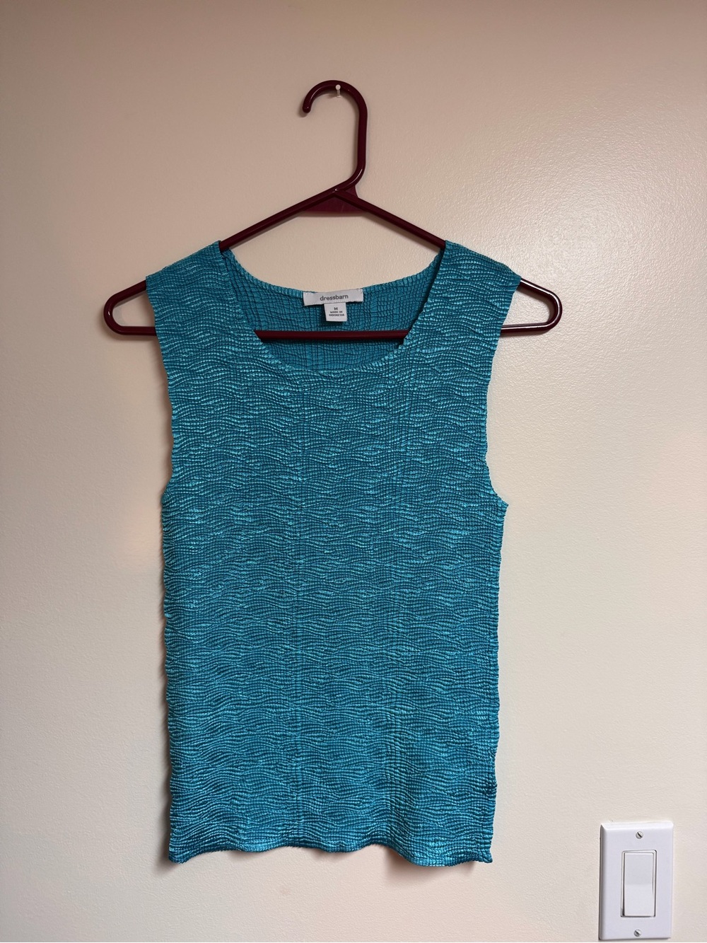 Sleeveless Textured Tank Top - Teal